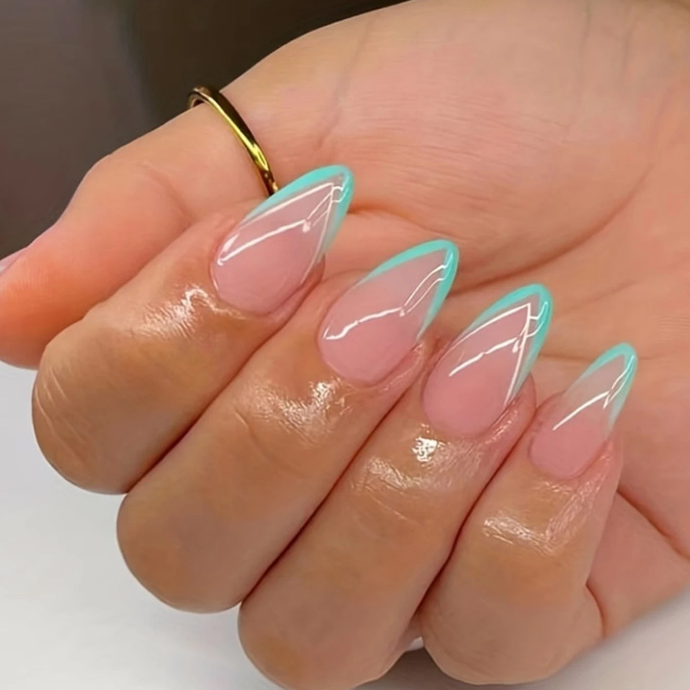 ARTAUG 24PCS Press On Nails Short Almond Wine Red High Saturation Fake Press On Nails Korean Press On Nails Valentine'S Day
