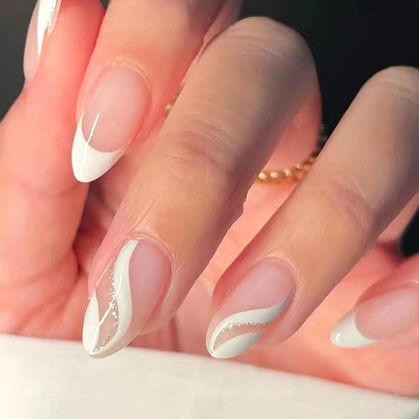 ARTAUG 24PCS Press On Nails Short Almond Wine Red High Saturation Fake Press On Nails Korean Press On Nails Valentine'S Day