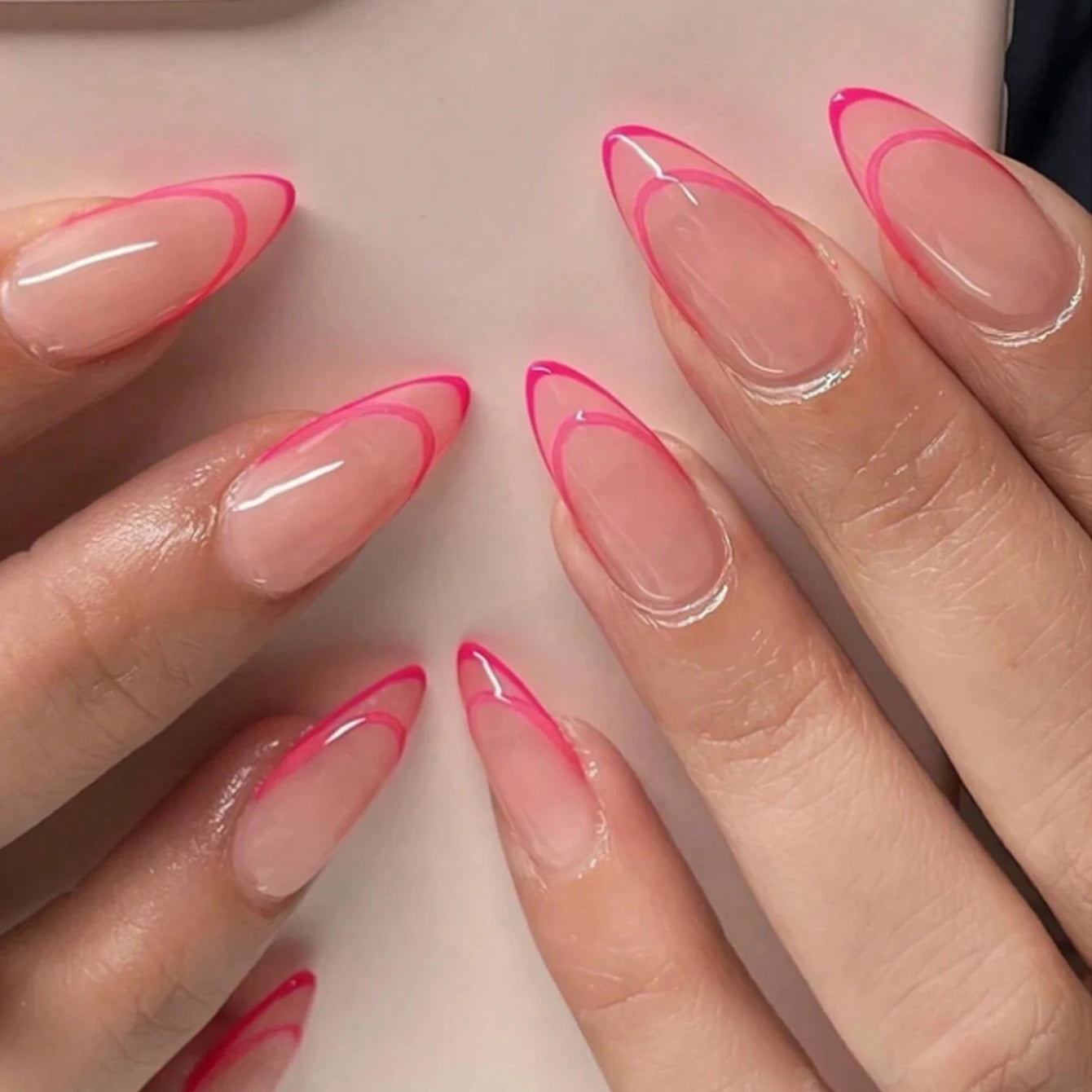 ARTAUG 24PCS Press On Nails Short Almond Wine Red High Saturation Fake Press On Nails Korean Press On Nails Valentine'S Day