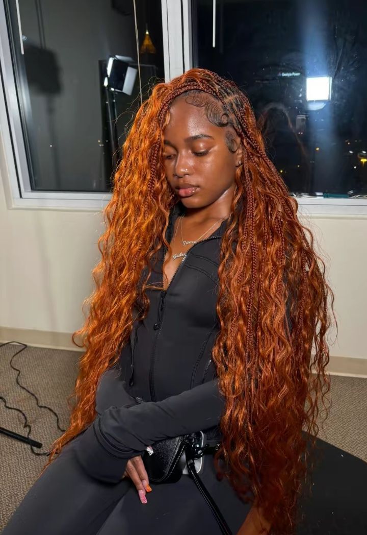 Copper Deep Wave Bulk Human Braiding Hair