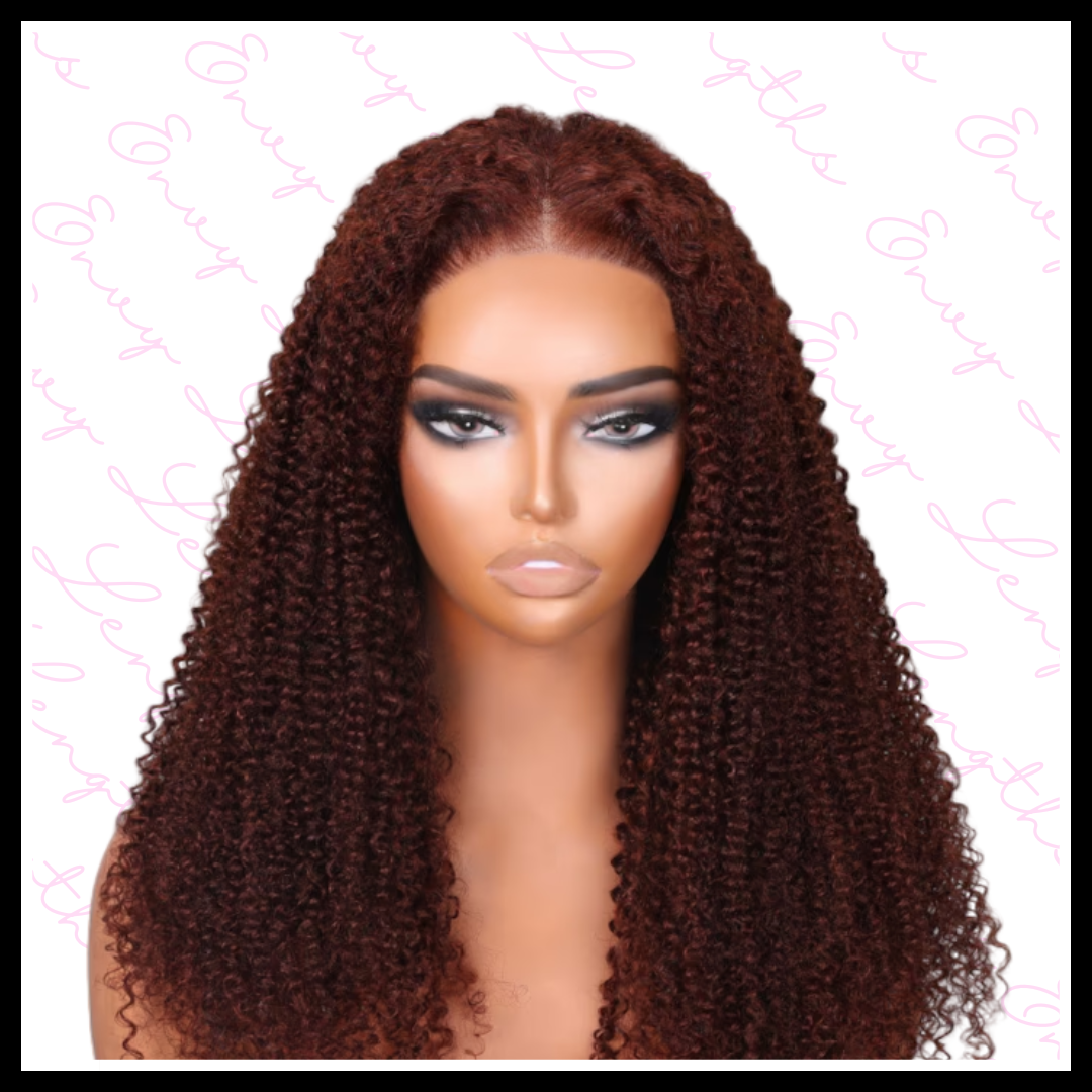 Red Brown Curly Wig