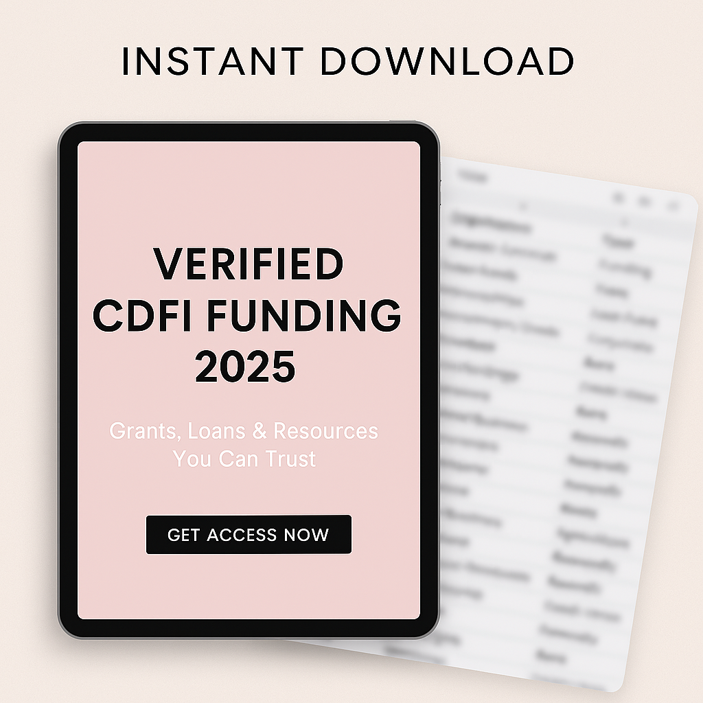 Verified CDFI Funding List